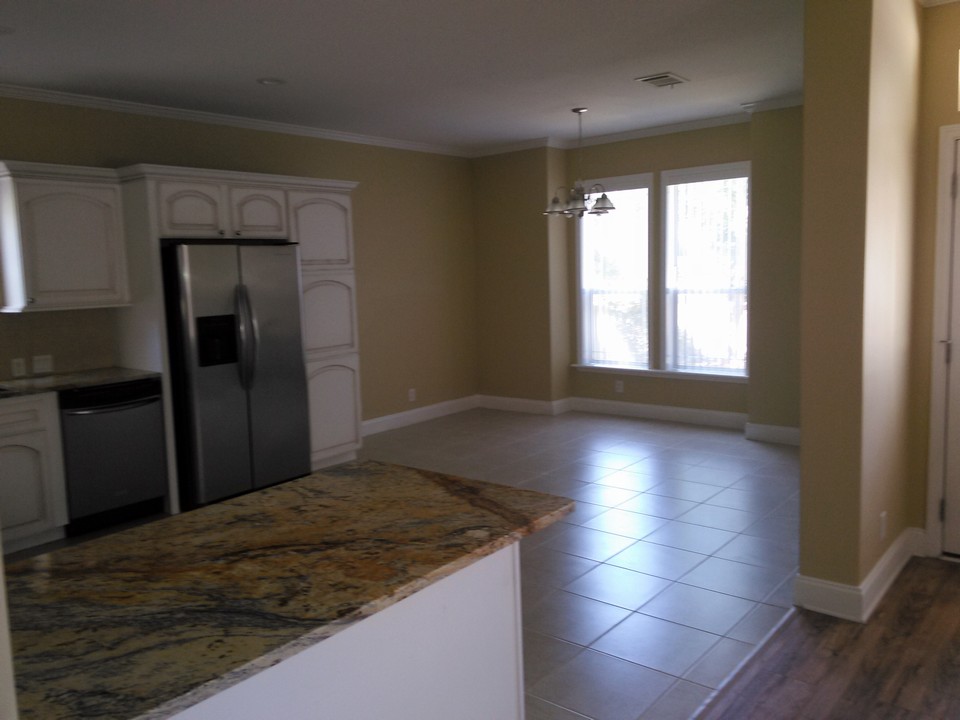 kitchen into dining area