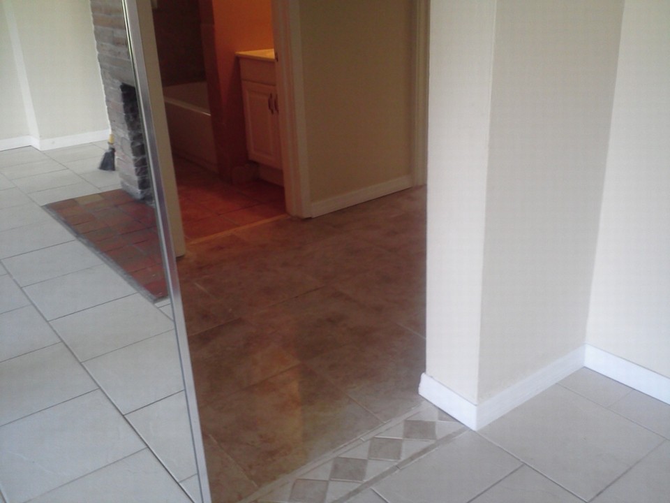 hall off living room leading to two bedrooms and the main bath.